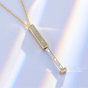 Gold Pendant Necklace with 'I Love You' Inscription